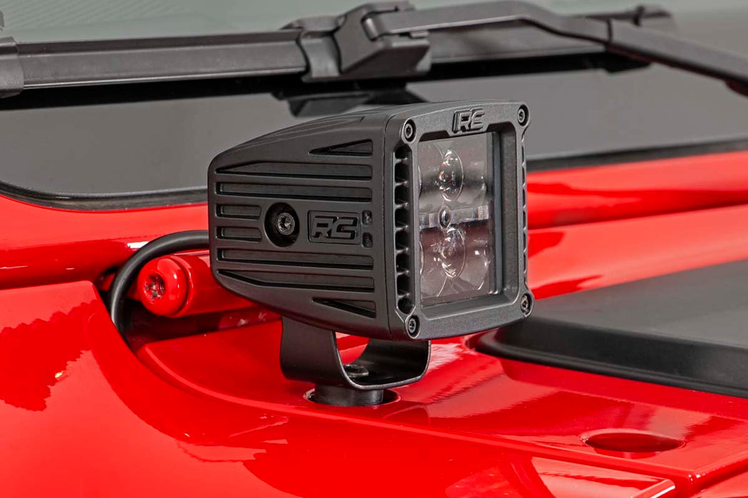 Rough Country 70062 Jeep 2 Inch LED Cube Easy-Mount Kit 18-20 Wrangler JL/20 Gladiator-Black Series Rough Country - Truck Part Superstore