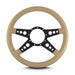 Lokar 92109 Lecarra Mark 9 GT Steering Wheel; Tan; Black Spokes; 14 in. Standard Grip; - Truck Part Superstore