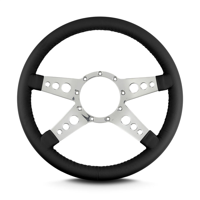 Lokar 92201 Lecarra Mark 9 GT Steering Wheel; Black; Polished Spokes; 14 in. Standard Grip; - Truck Part Superstore