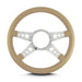 Lokar 92209 Lecarra Mark 9 GT Steering Wheel; Tan; Polished Spokes; 14 in. Standard Grip; - Truck Part Superstore