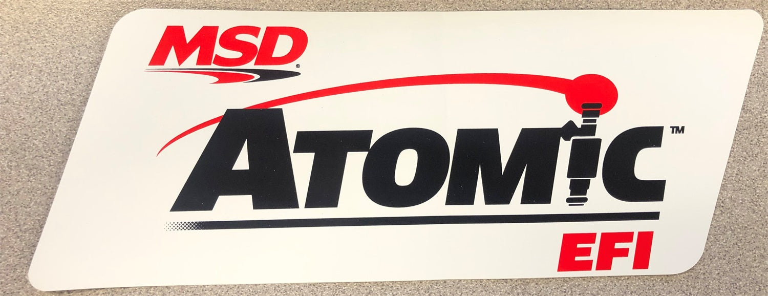 MSD 9292 Advertising Decal; Contingency; Atomic EFI; 9 in. x 3.5 in.; - Truck Part Superstore