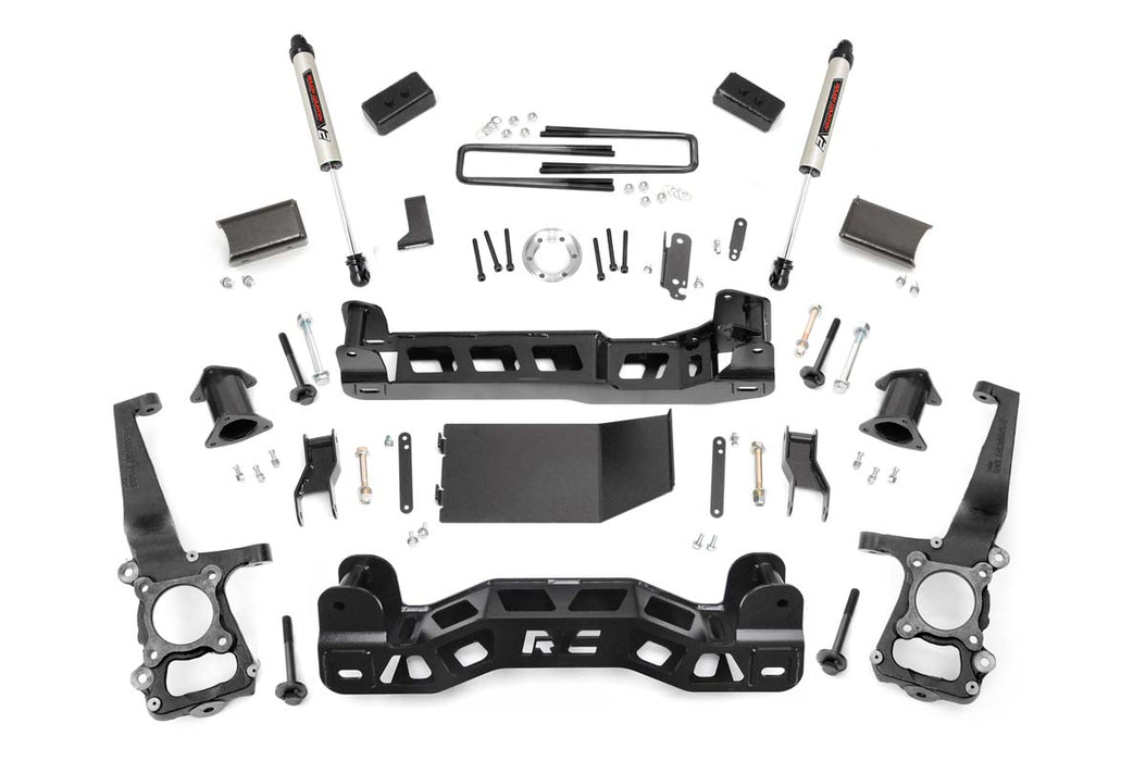 Rough Country 57470 4 Inch Suspension Lift Kit Strut Spacers V2 Monotube Shocks 11-14 F-150 4WD Rough Country - Truck Part Superstore