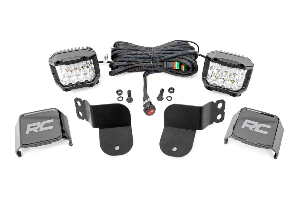 Rough Country 93023 Polaris Dual LED Cube Kit Black Series w/3 Inch OsRAM Wide Angle LED 16-20 General Rough Country - Truck Part Superstore