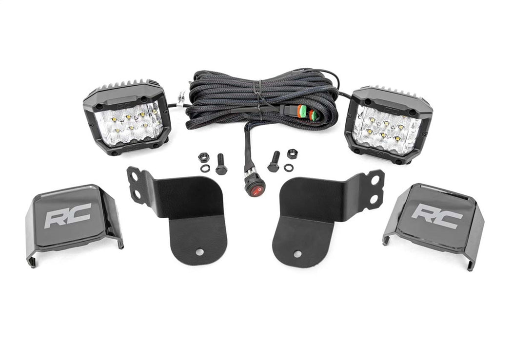 Rough Country 93023 Polaris Dual LED Cube Kit Black Series w/3 Inch OsRAM Wide Angle LED 16-20 General Rough Country - Truck Part Superstore