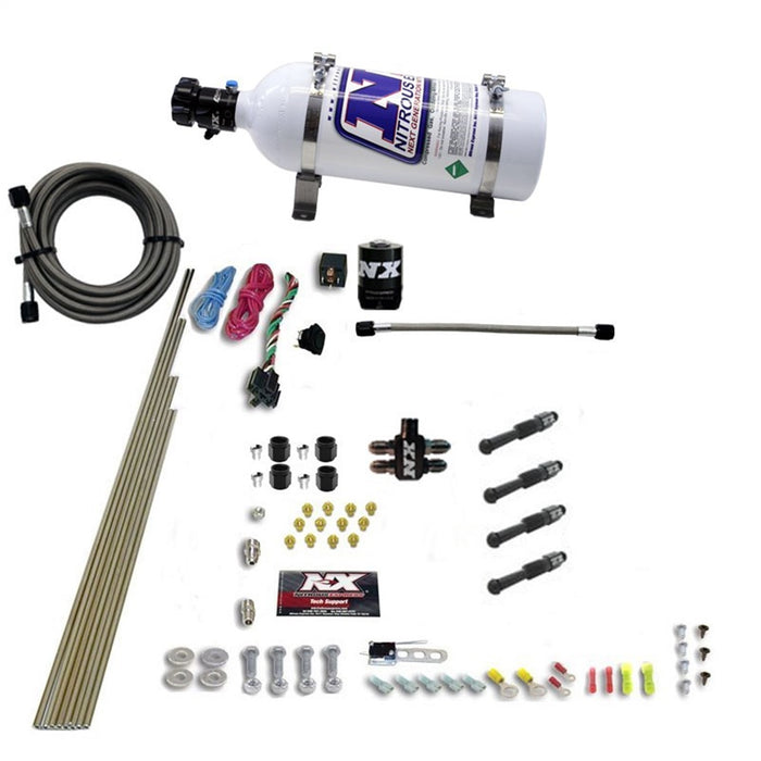 Nitrous Express 93046-05 DRY DIRECT PORT NITROUS SYSTEM. 4 CYLINDER W/5LB BOTTLE - Truck Part Superstore