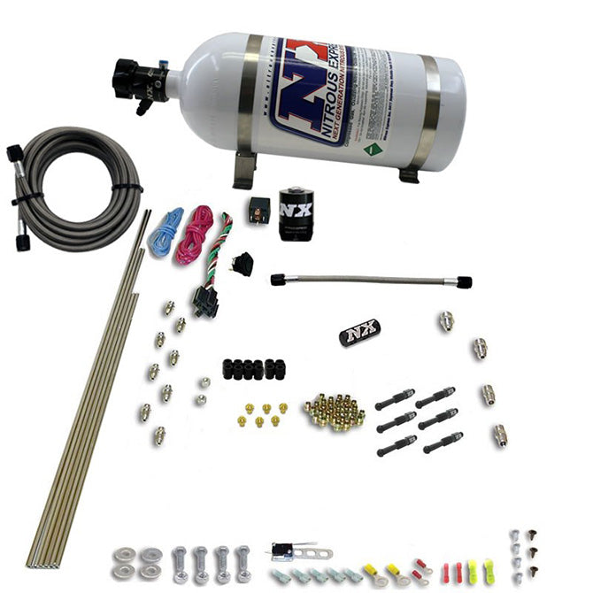 Nitrous Express 93066-10 6 Cylinder Dry Direct Port Nitrous System; Incl. 10 lb. Bottle; - Truck Part Superstore