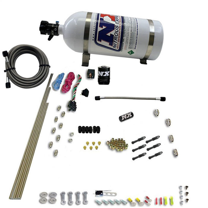 Nitrous Express 93066-12 6 Cylinder Dry Direct Port Nitrous System; Incl. 12 lb. Bottle; - Truck Part Superstore