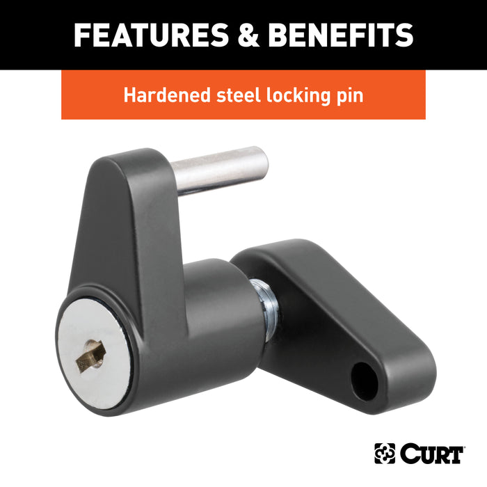 CURT 23521 Coupler Lock (1/4in. Pin; 3/4in. Latch Span; Padlock; Black) - Truck Part Superstore