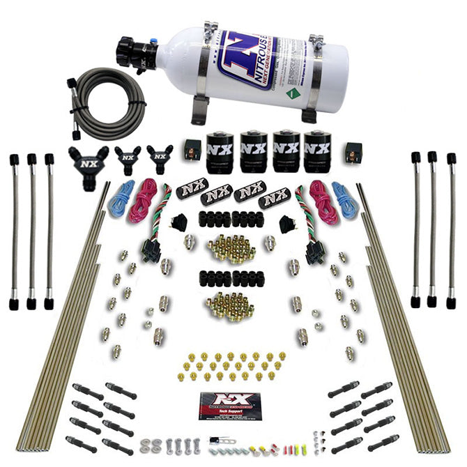 Nitrous Express 93106-05 8 CYL DRY DIRECT PORT; DUAL STAGE; 4 SOLENOIDS; WITH 5LB BOTTLE (200-600HP) - Truck Part Superstore