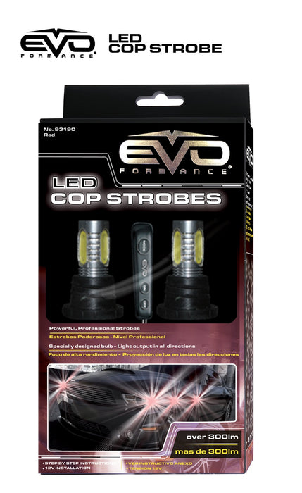 Cipa USA 93190 EVO Formance LED Cop Headlight Strobe; Red; - Truck Part Superstore