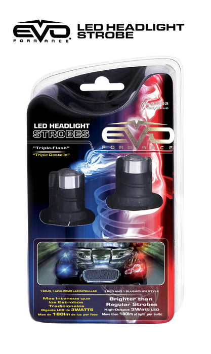 Cipa USA 93192 EVO Formance LED Headlight Strobe; 3 Watt; Red/Blue; - Truck Part Superstore