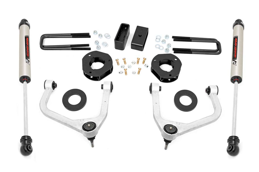 Rough Country 22670 3.5 Inch Suspension Lift Kit w/Forged Upper Control Arms & V2 Shocks 19-20 GMC Silverado/Sierra 1500 4WD/2WD Rough Country - Truck Part Superstore