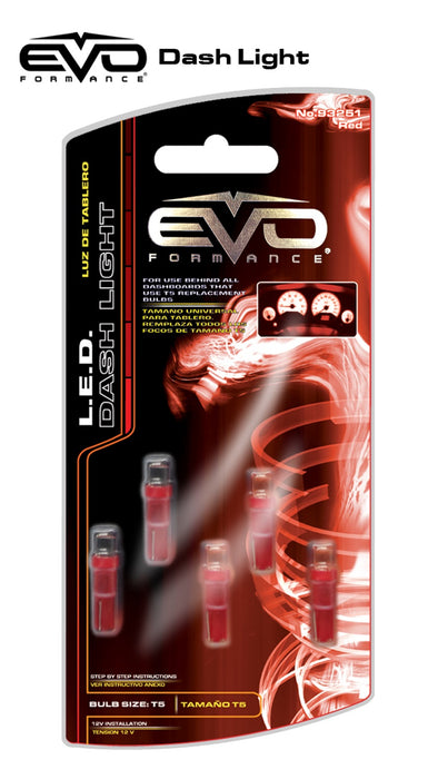 Cipa USA 93251 EVO LED Dashboard T-5 Red Bulb; 5 pcs.; - Truck Part Superstore