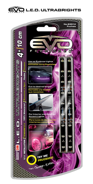 Cipa USA 93514 EVO Formance LED Ultrabrights Universal Light Strip; 4 in.; Fuchsia; - Truck Part Superstore