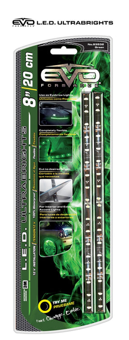 Cipa USA 93532 EVO Formance LED Ultrabrights Universal Light Strip; 8 in.; Green; - Truck Part Superstore
