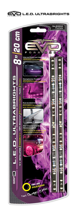 Cipa USA 93534 EVO Formance LED Ultrabrights Universal Light Strip; 8 in.; Fuchsia; - Truck Part Superstore