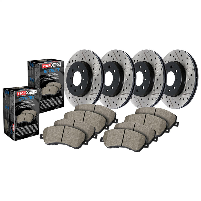 StopTech 935.42018 StopTech Street Axle Pack; Drilled and Slotted; 4 Wheel Brake Kit - Truck Part Superstore