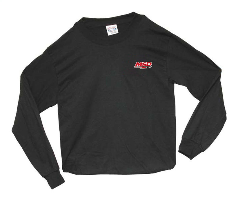 MSD 9375 T-Shirt; Long Sleeve; MSD Racing Logo Left Front; 100% Cotton; Black; Large; - Truck Part Superstore