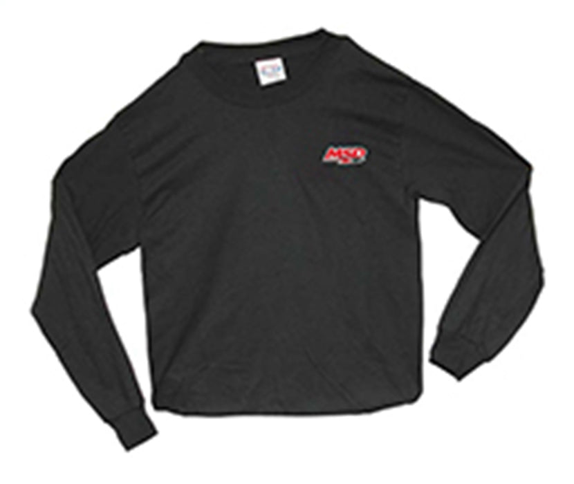 MSD 9376 T-Shirt; Long Sleeve; MSD Racing Logo Left Front; 100% Cotton; Black; X-Large; - Truck Part Superstore