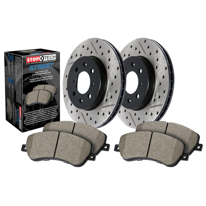 StopTech 938.62041 StopTech Street Axle Pack; Drilled and Slotted; Front Brake Kit - Truck Part Superstore