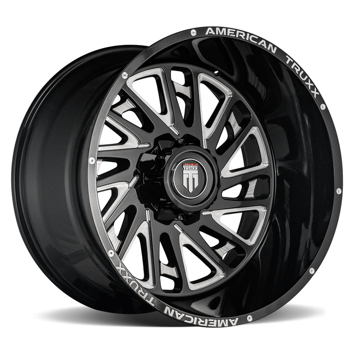 AMERICAN TRUXX AT1905-24481M-76 AT1905 BLADE BLACK/MILLED 24X14 8-165.1 -76mm 125.2mm - Truck Part Superstore