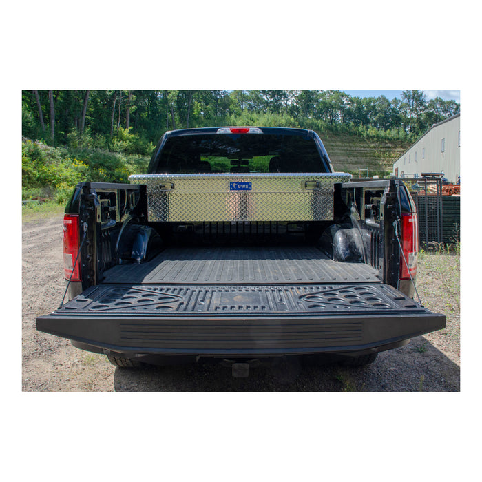 UWS EC10481 Bright Aluminum 69in. Crossover Truck Tool Box with Pull Handles (Heavy Packagin - Truck Part Superstore