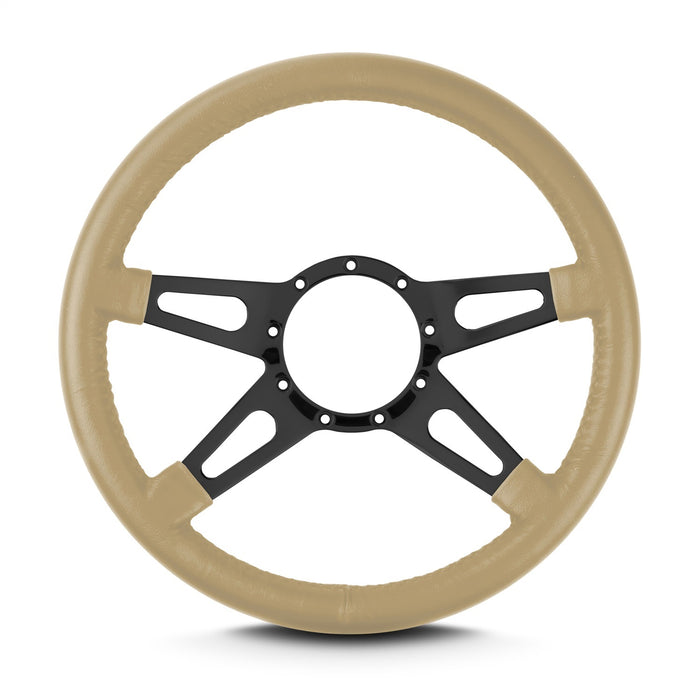 Lokar 94109 Lecarra Mark 9 Supreme Steering Wheel; Tan; Black Spokes; 14 in. Standard Grip; - Truck Part Superstore