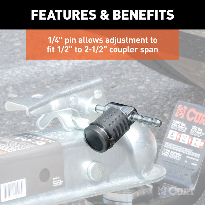 CURT 23086 Hitch/Coupler Lock Set (2in. Receiver; 1/2in. to 2-1/2in. Latch; 1-7/8in./2in. L - Truck Part Superstore