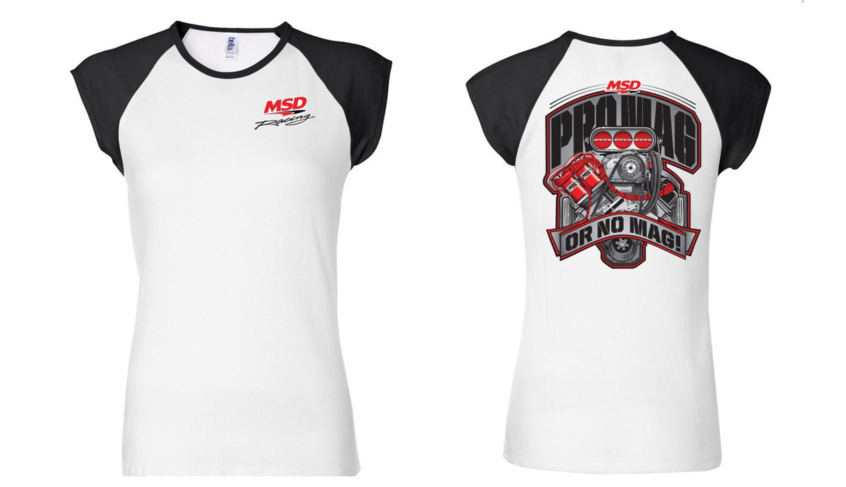 MSD 94593 Ladies Cap Sleeve Baseball T-Shirt - Truck Part Superstore
