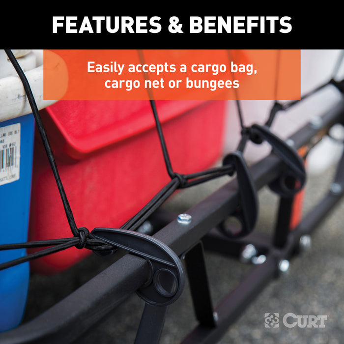 CURT 18145 48in. x 20in. Black Steel Basket Cargo Carrier (1-1/4in.; 2in. Adapter; 500 lbs. - Truck Part Superstore