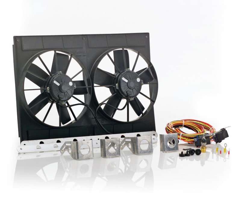 Be Cool 95021 11 Inch High Torque Fan Module Dual Euro Black Be Cool Radiator - Truck Part Superstore