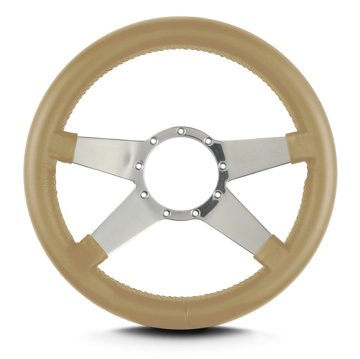 Lokar 95109 Lecarra Mark 9 Standard Steering Wheel; Tan; Polished Spokes; 14 in. Thick Grip; - Truck Part Superstore