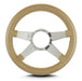 Lokar 95109 Lecarra Mark 9 Standard Steering Wheel; Tan; Polished Spokes; 14 in. Thick Grip; - Truck Part Superstore