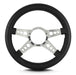 Lokar 95201 Lecarra Mark 9 GT Steering Wheel; Black; Polished Spokes; 14 in. Thick Grip; - Truck Part Superstore