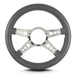 Lokar 95206 Lecarra Mark 9 GT Steering Wheel; Dark Grey; Polished Spokes; 14 in. Thick Grip; - Truck Part Superstore