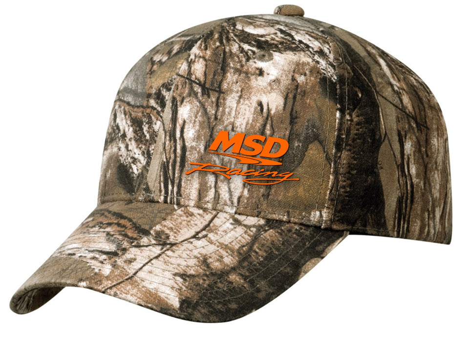 MSD 9529 Camo Baseball Cap; MSD Orange Race Logo Left; Brown Camo; Adjustable; - Truck Part Superstore