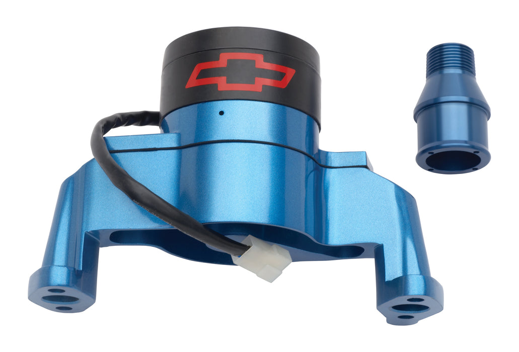 Proform 141-653 Electric Engine Water Pump; Aluminum; Blue with Bowtie Logo; Fits SB Chevy - Truck Part Superstore