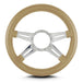 Lokar 95309 Lecarra Mark 9 Elegante Steering Wheel; Tan; Polished Spokes; 14 in. Thick Grip; - Truck Part Superstore
