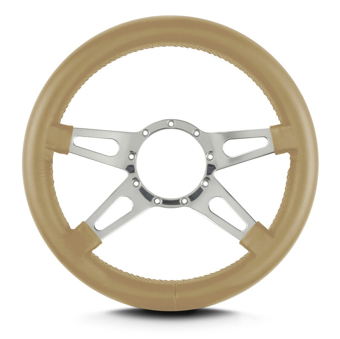 Lokar 95409 Lecarra Mark 9 Supreme Steering Wheel; Tan; Polished Spokes; 14 in. Thick Grip; - Truck Part Superstore