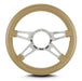 Lokar 95409 Lecarra Mark 9 Supreme Steering Wheel; Tan; Polished Spokes; 14 in. Thick Grip; - Truck Part Superstore