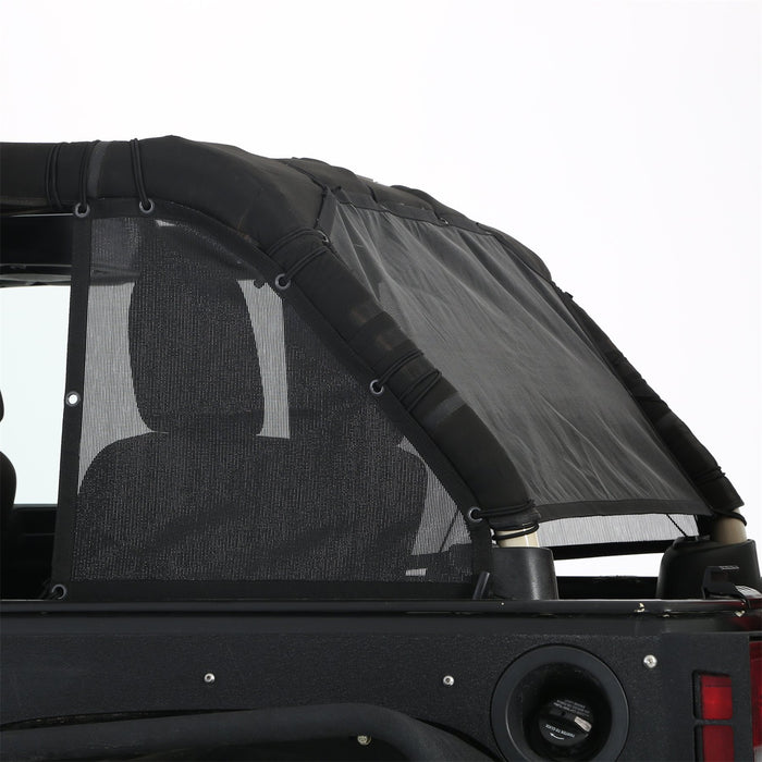 Smittybilt 95501 Cloak Extended Mesh Top 07-18 Wrangler JK 4 DR Sides/Rear Black Mesh Smittybilt - Truck Part Superstore
