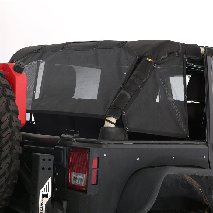 Smittybilt 95501 Cloak Extended Mesh Top 07-18 Wrangler JK 4 DR Sides/Rear Black Mesh Smittybilt - Truck Part Superstore