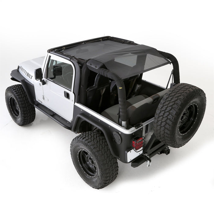 Smittybilt 95600 Cloak Extended Mesh Top Wrangler 97-06 TJ Black Smittybilt - Truck Part Superstore