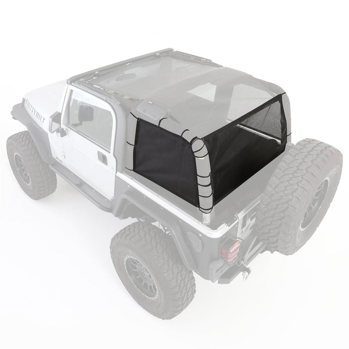 Smittybilt 95601 Cloak Extended Mesh Top 97-06 Wrangler TJ Sides/Rear Black Mesh Smittybilt - Truck Part Superstore