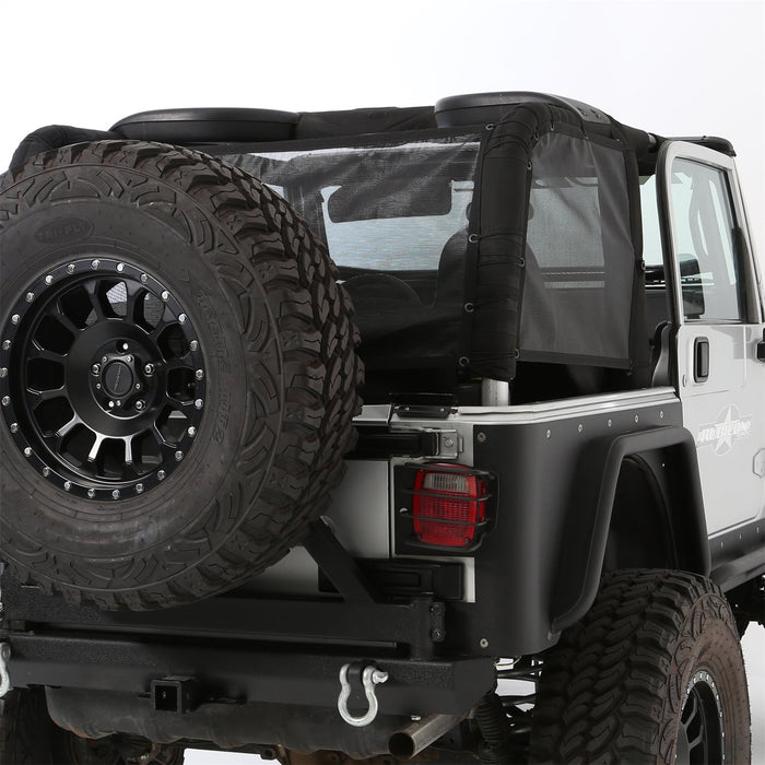Smittybilt 95601 Cloak Extended Mesh Top 97-06 Wrangler TJ Sides/Rear Black Mesh Smittybilt - Truck Part Superstore