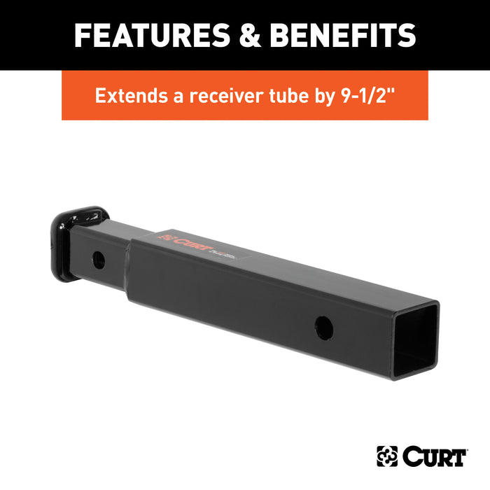 CURT 45775 Receiver Tube Adapter (2in. to 1-1/4in. Shank; 3;500 lbs. GTW; 9-1/2in. Length) - Truck Part Superstore
