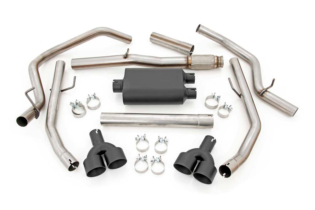 Rough Country 96011 Dual Cat-Back Exhaust System w/Black Tips 19-20 Silverado 1500 5.3 Liter Rough Country - Truck Part Superstore
