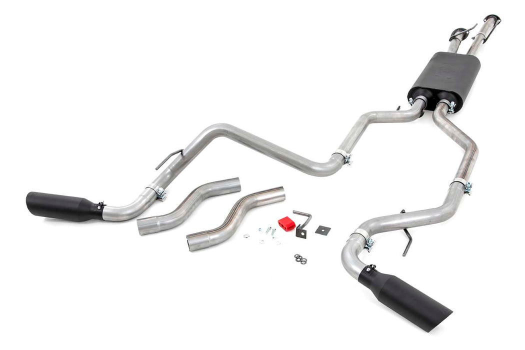 Rough Country 96012 Dual Cat-Back Exhaust System w/Black Tips 09-20 Toyota Tundra V8-4.6L, 5.7L Rough Country - Truck Part Superstore