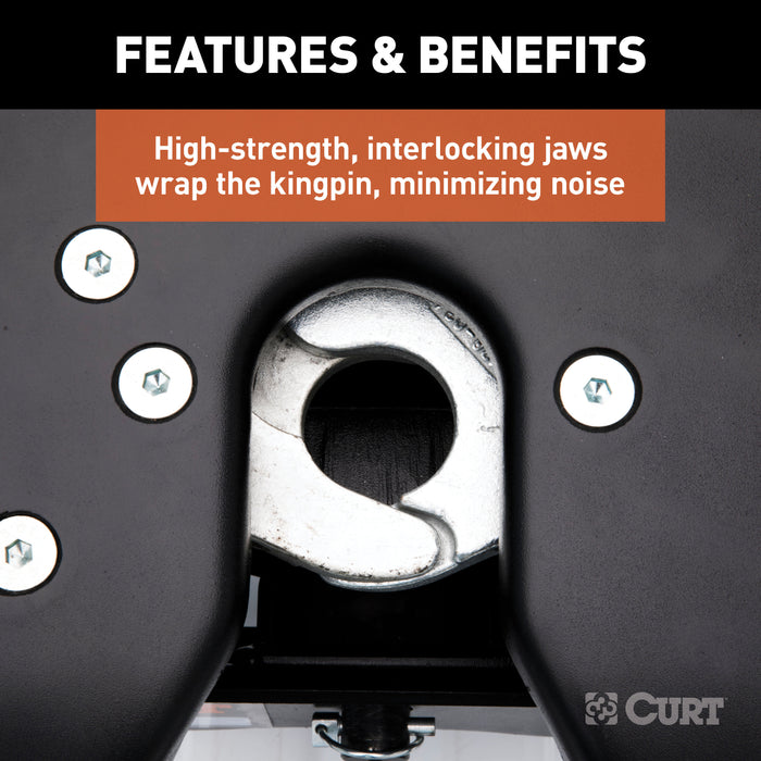 CURT 16580 CURT 16580 A25 5th Wheel Hitch Head Only; Legs or Roller Required; 25;000 lbs - Truck Part Superstore