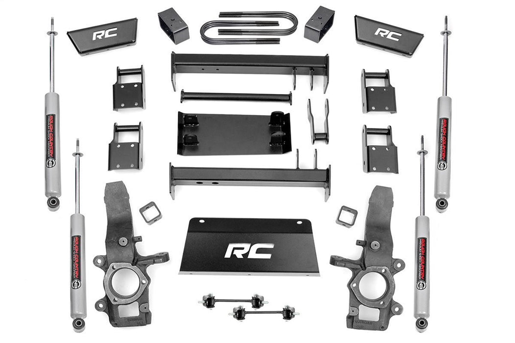 Rough Country 477.20 Suspension Lift Kit w/Shocks; 4 in. Lift; - Truck Part Superstore